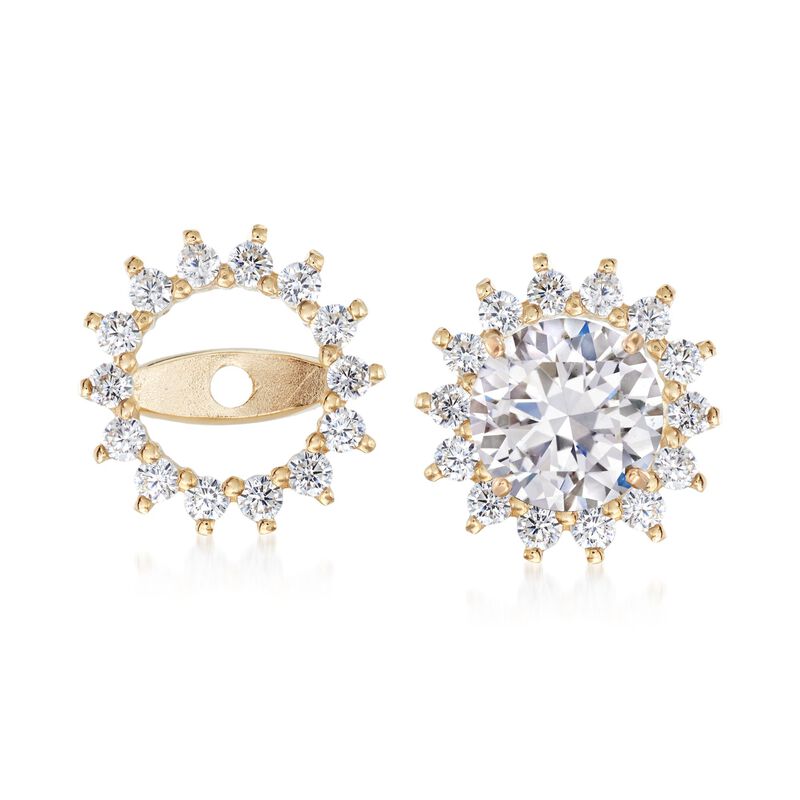 .25 ct. t.w. CZ Starburst Earring Jackets in 14kt Yellow Gold  image number 0