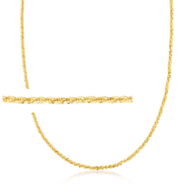 Italian 2mm 18kt Gold Over Sterling Crisscross-Chain Necklace