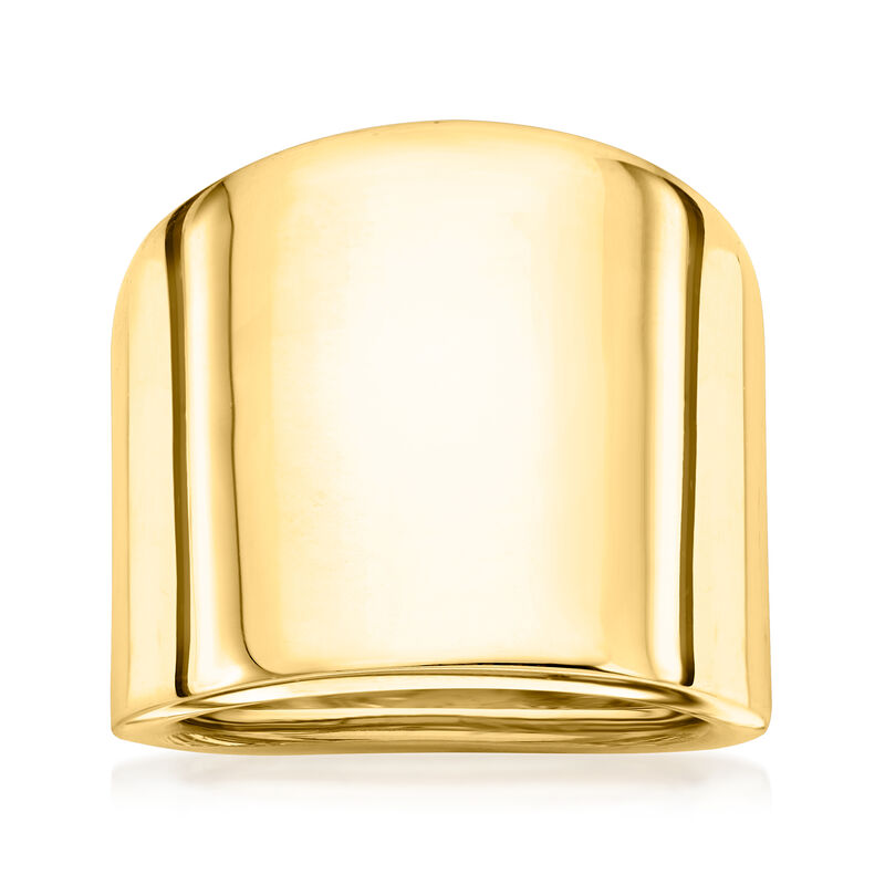 Italian 14kt Yellow Gold Wide Polished Ring image number 0