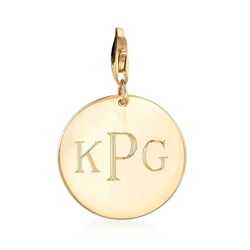 Monogram - 14kt Yellow Gold Omega Necklace with Removable Disc Pendant. 18&quot; image number 2