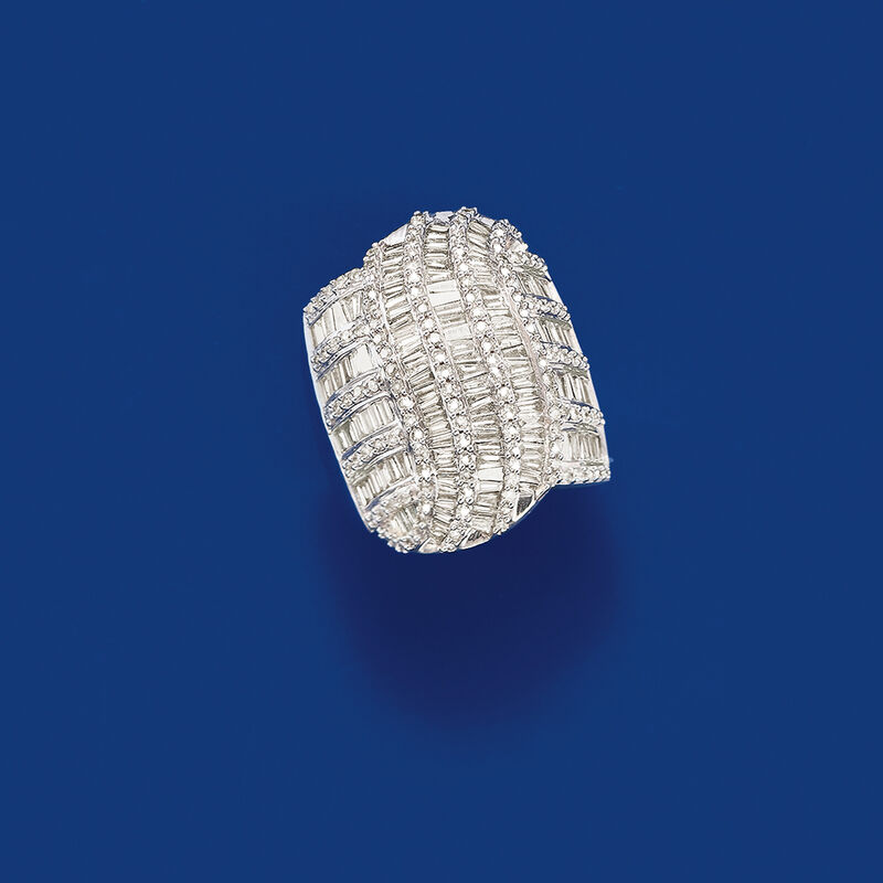 3.00 ct. t.w. Diamond Multi-Row Ring in 14kt White Gold image number 4