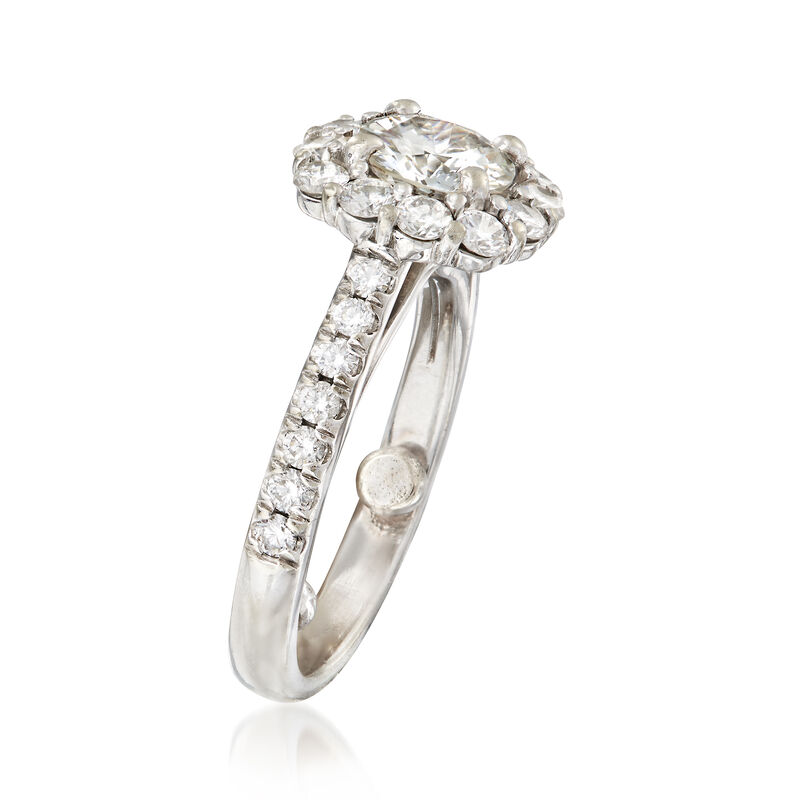 C. 2000 Vintage 1.79 ct. t.w. Diamond Halo Ring in 14kt White Gold. Size 6 image number 2