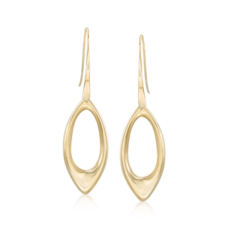 14kt Yellow Gold Marquise-Shaped Drop Earrings image number 0