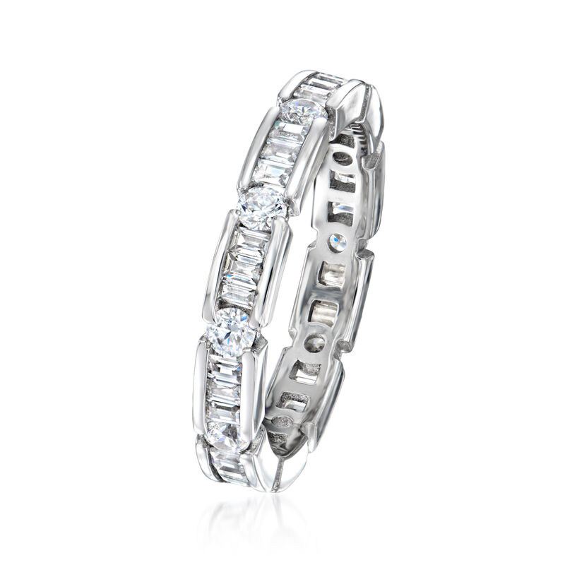 .90 ct. t.w. CZ Eternity Band in Sterling Silver image number 2