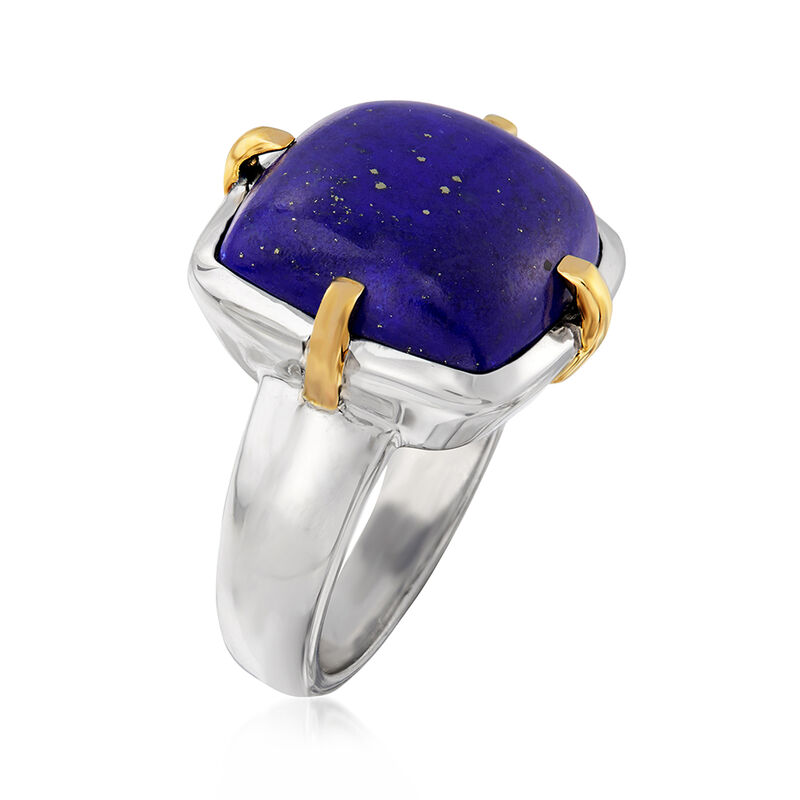 Lapis Ring in Sterling Silver and 14kt Yellow Gold image number 2