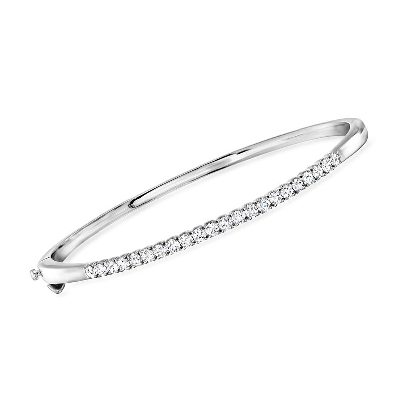 1.00 ct. t.w. Lab-Grown Diamond Bangle Bracelet in Sterling Silver. 8&quot; image number 0
