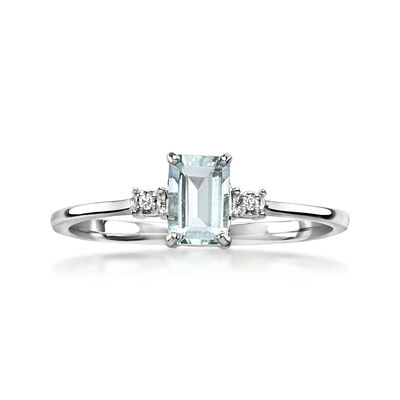 .40 Carat Aquamarine Ring with Diamonds in 10kt White Gold