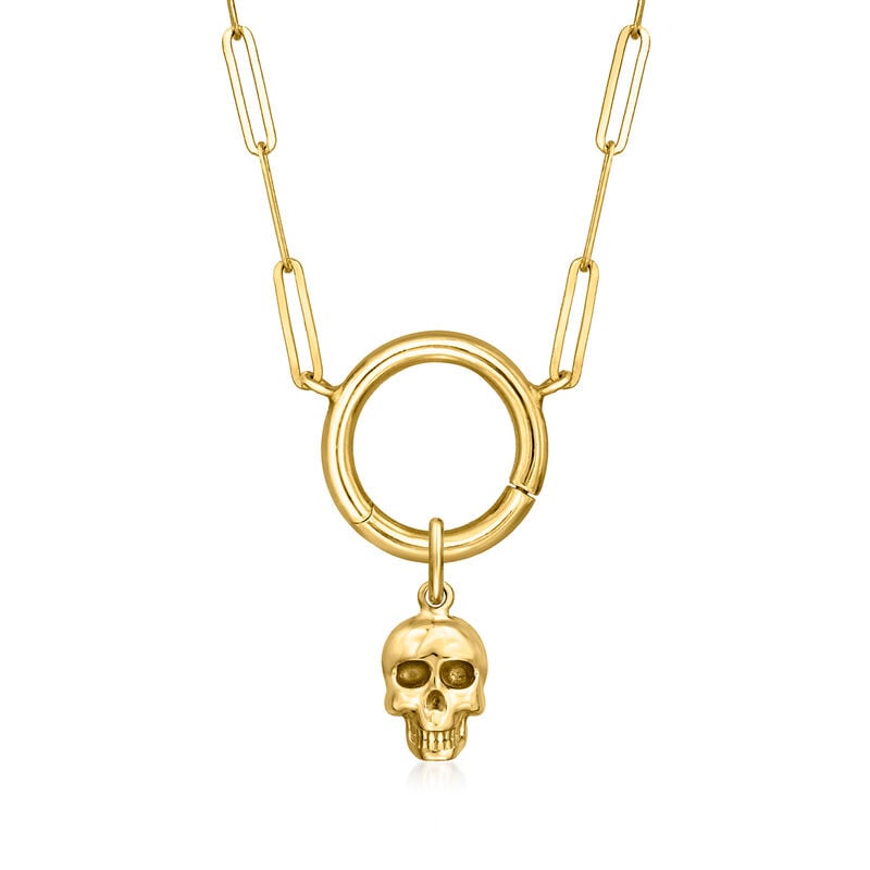 14kt Yellow Gold Skull Charm image number 2