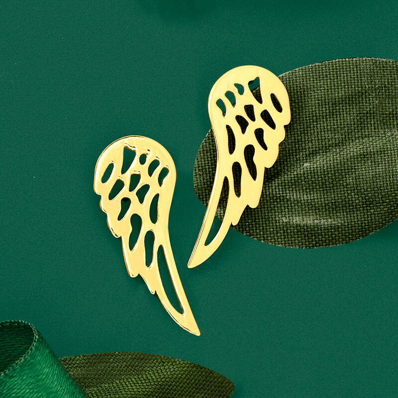 Italian 14kt Yellow Gold Wing Earrings image number 3