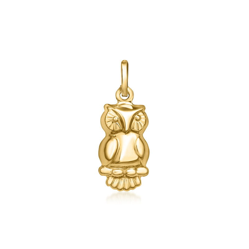 Italian 14kt Yellow Gold Owl Charm image number 0