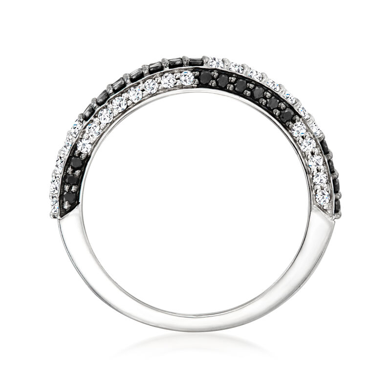1.00 ct. t.w. White and Black Diamond Checkered Ring in Sterling Silver image number 3