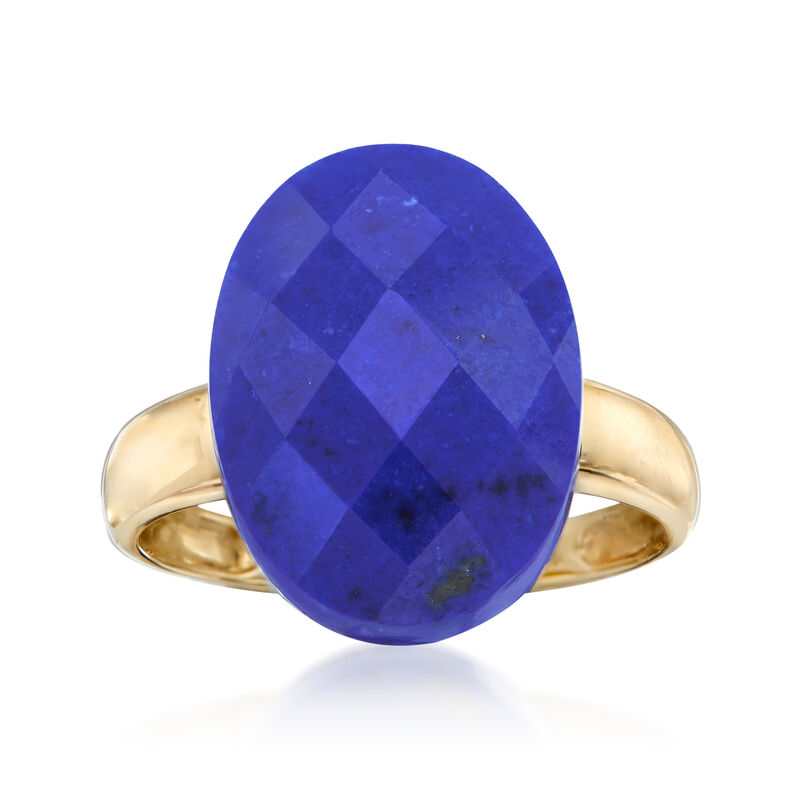 Oval Lapis Ring in 14kt Yellow Gold image number 0