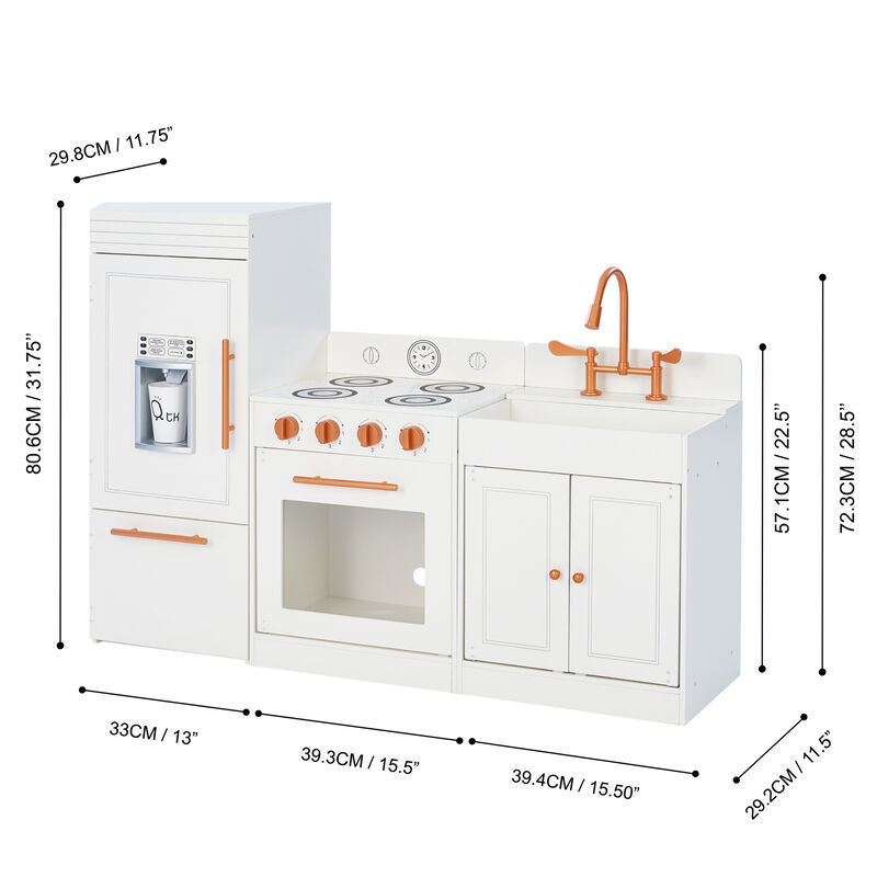 Teamson Kids "Little Chef" Paris Modern Play Kitchen in White and Rose Gold image number 2