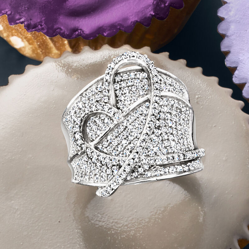 1.40 ct. t.w. Diamond Heart Ring in Sterling Silver image number 4