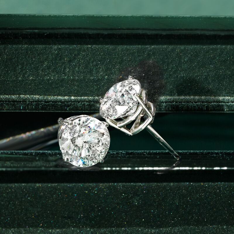 3.00 ct. t.w. Diamond Stud Earrings in 14kt White Gold image number 1