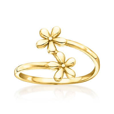 10kt Yellow Gold Flower Bypass Ring
