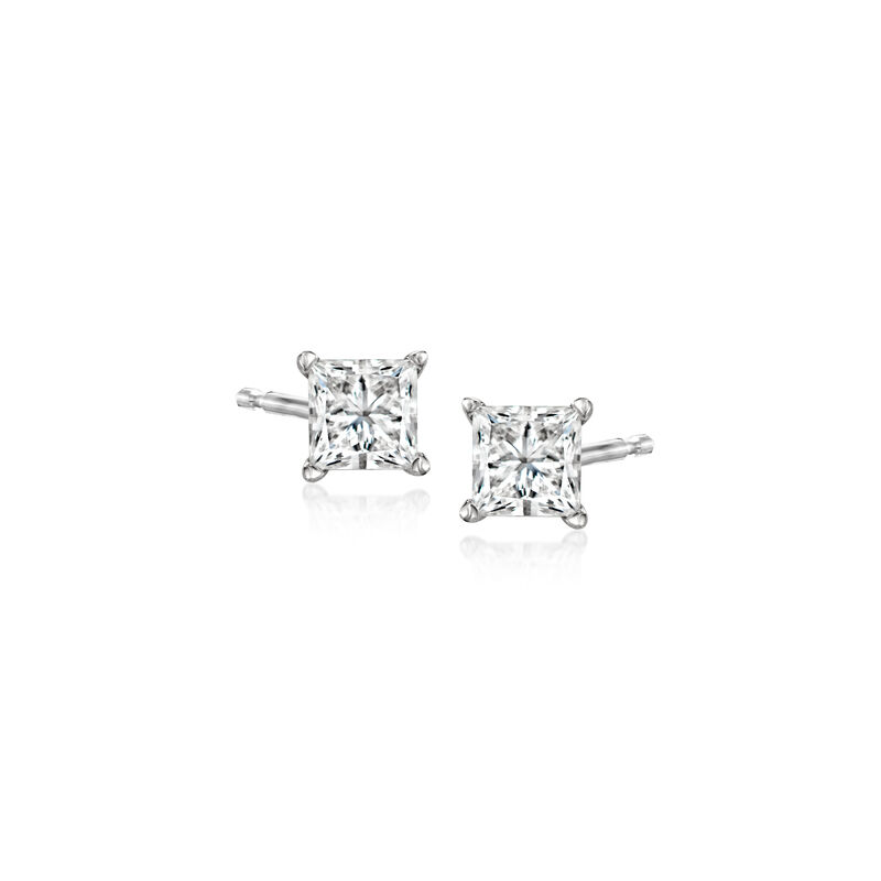 .50 ct. t.w. Princess-Cut Lab-Grown Diamond Stud Earrings in 14kt White Gold  image number 0