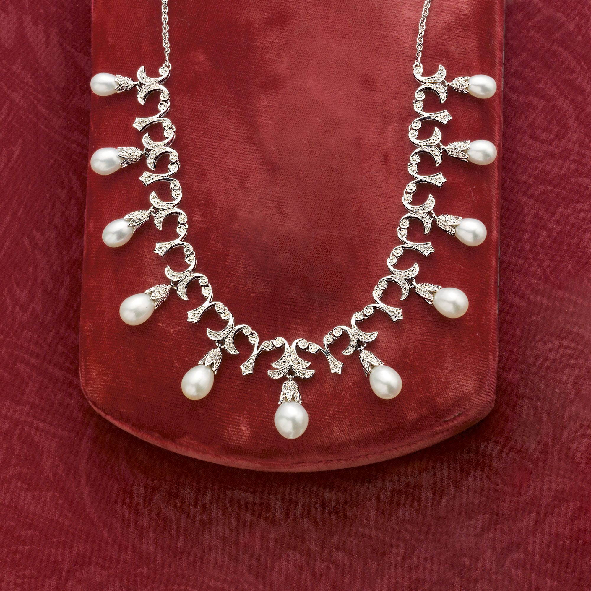 ★ROSEMONT★ SILVER Pearl Necklace RC0329 785133.jpg