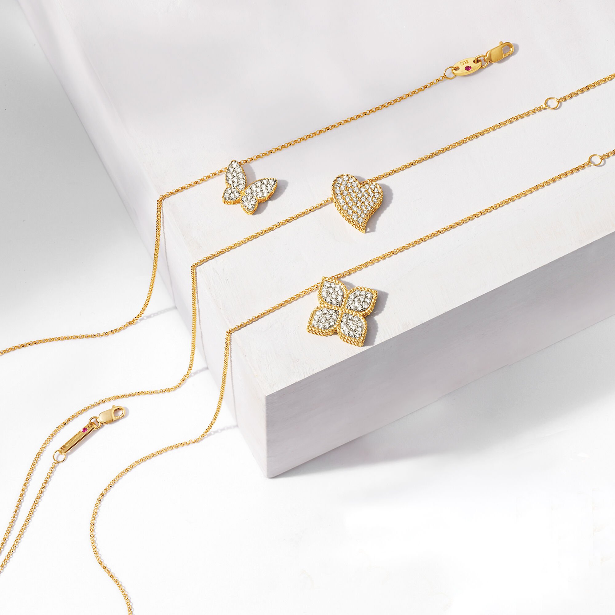Roberto Coin .25 ct. t.w. Diamond Butterfly Necklace in 18kt Yellow Gold. 18