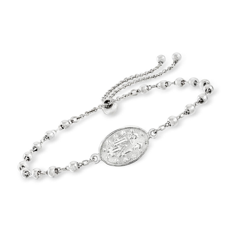 Sterling Silver Jewelry Set: Two Religious Symbol Bolo Bracelets image number 6