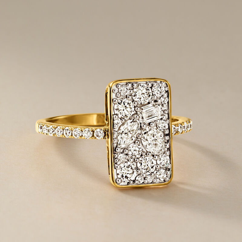 1.00 ct. t.w. Lab-Grown Diamond Cluster Ring in 18kt Gold Over Sterling. Size 5 image number 4