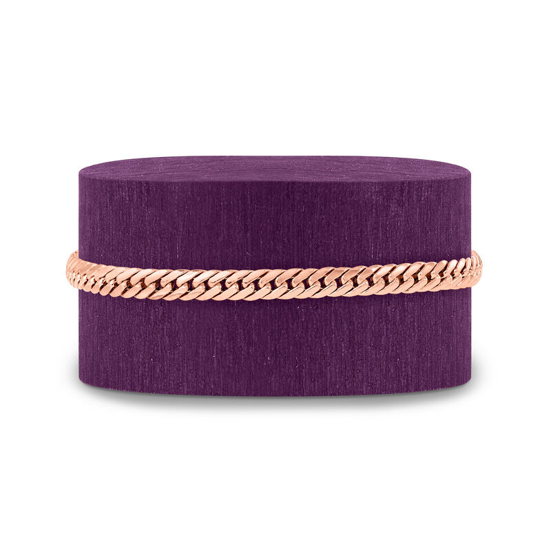Italian 14kt Rose Gold Cuban-Link Bracelet image number 3