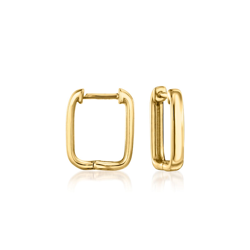 2.40 ct. t.w. White Topaz Paper Clip Link Hoop Drop Earrings in 18kt Gold Over Sterling image number 3