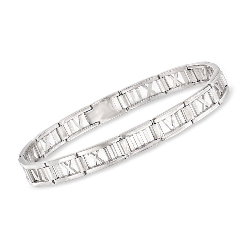 C. 2003 Vintage Tiffany Jewelry &quot;Atlas&quot; Bracelet in 18kt White Gold. 7.5&quot; image number 0