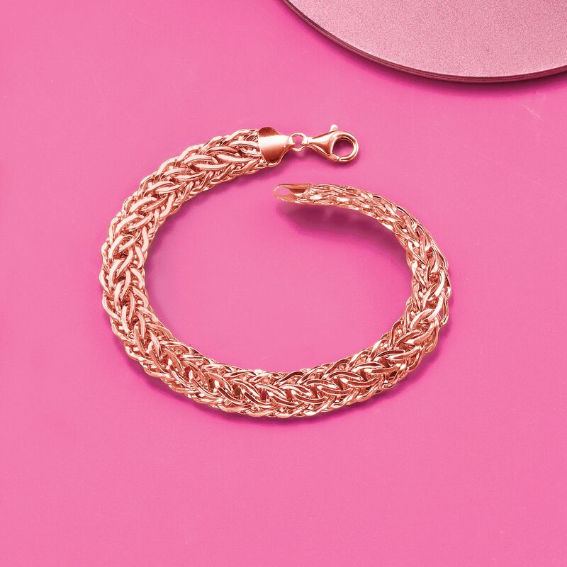 14kt Rose Gold Woven-Link Bracelet image number 2