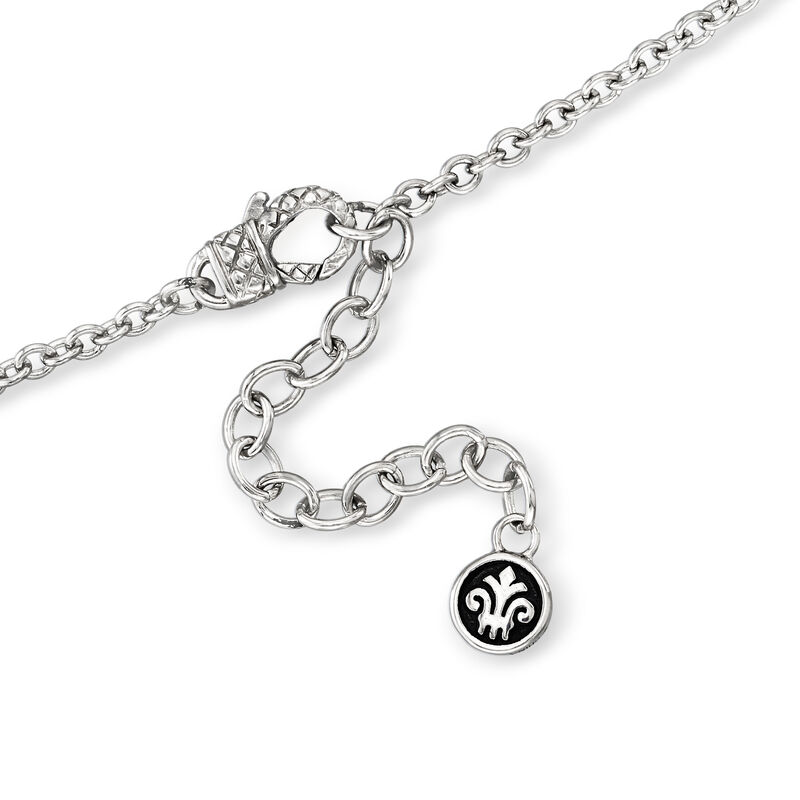 Andrea Candela &quot;Gatsby&quot; 8.50 Carat Swiss Blue Topaz Necklace with .12 ct. t.w. Diamonds in Sterling Silver image number 2