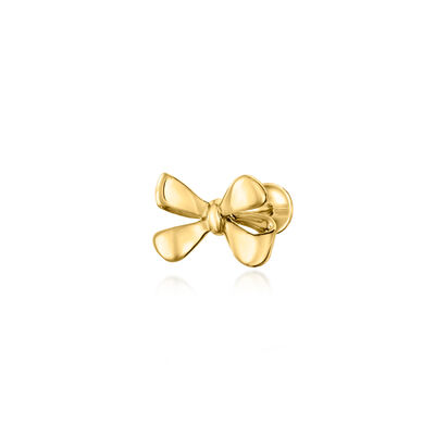 10kt Yellow Gold Bow Flat-Back Stud Earrings