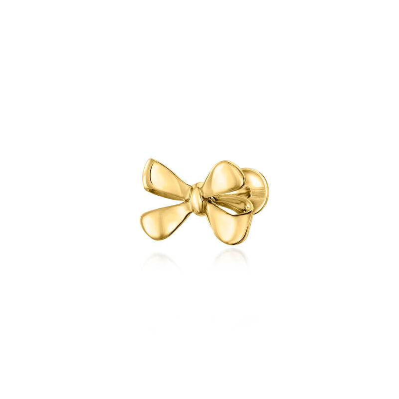 10kt Yellow Gold Bow Flat-Back Stud Earrings image number 0