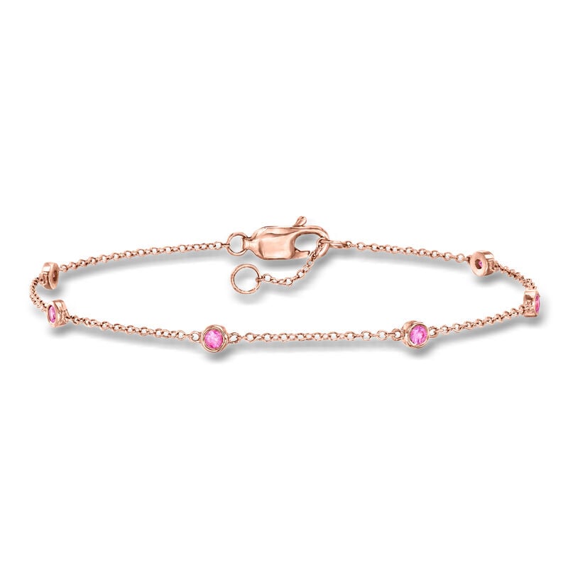 .20 ct. t.w. Pink Sapphire Station Bracelet in 14kt Rose Gold image number 0