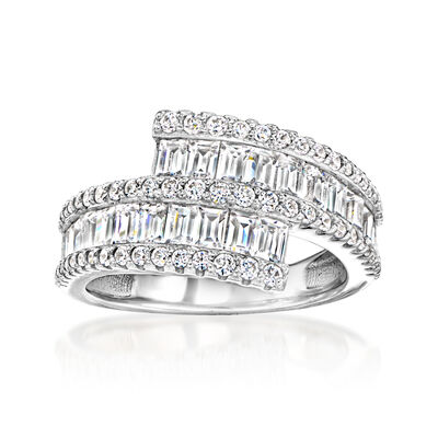 2.60 ct. t.w. CZ Bypass Ring in Sterling Silver
