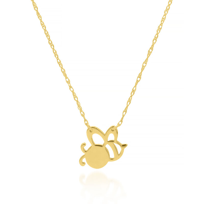 14kt Yellow Gold Bumblebee Necklace image number 0