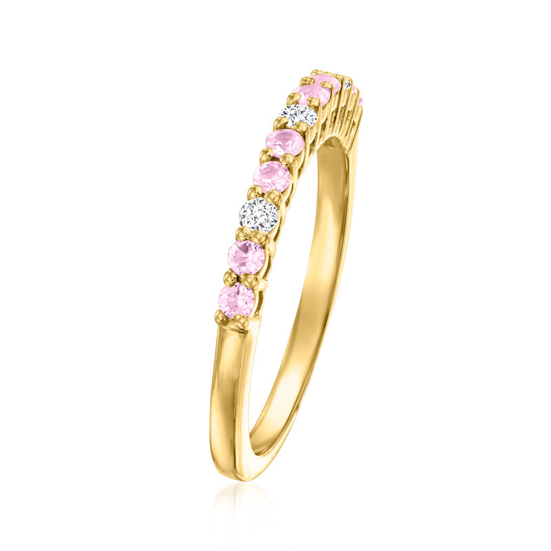 .20 ct. t.w. Pink Sapphire Ring with Diamonds in 18kt Gold Over Sterling image number 2