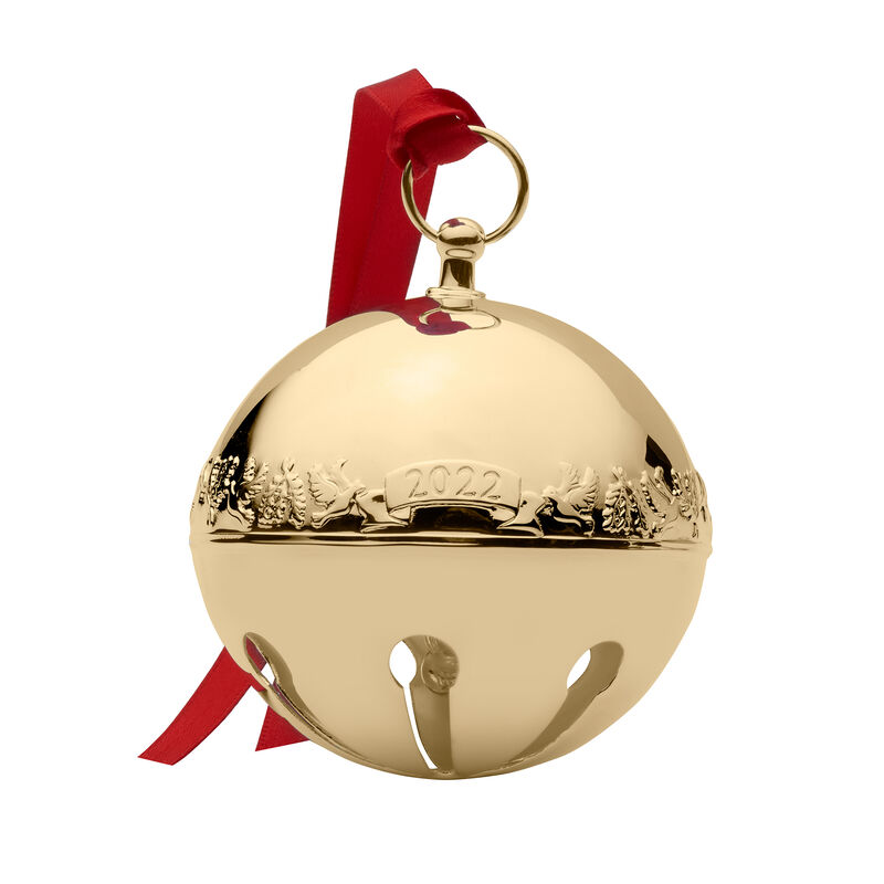 Wallace 2022 Annual Gold-Plated Sleigh Bell Ornament - 33rd Edition image number 4