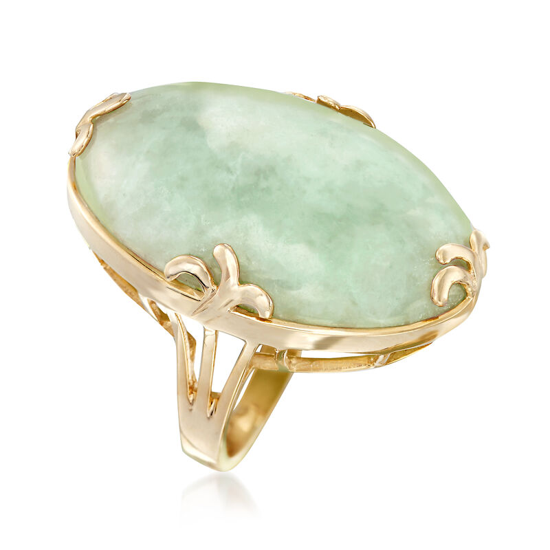 Jade Ring in 18kt Gold Over Sterling image number 2