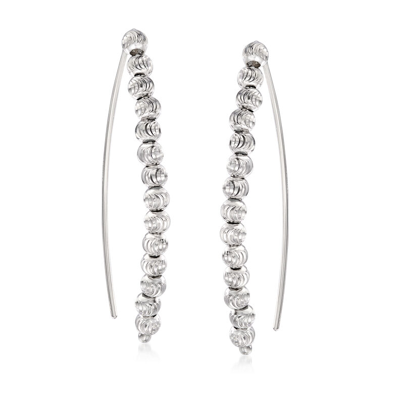 Italian Sterling Silver Beaded Earrings image number 0