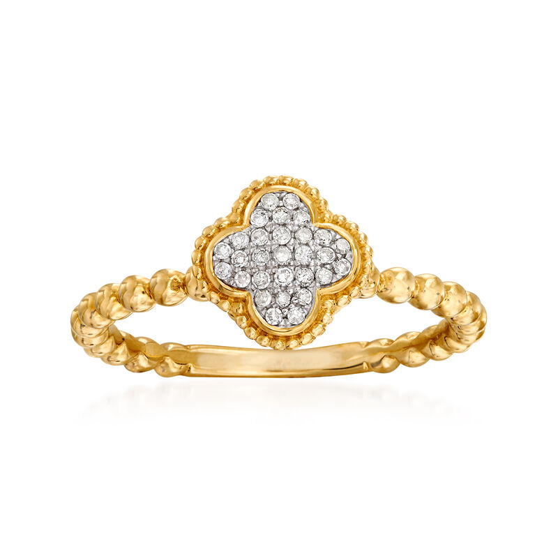 .10 ct. t.w. Diamond Clover Ring in 14kt Yellow Gold image number 0
