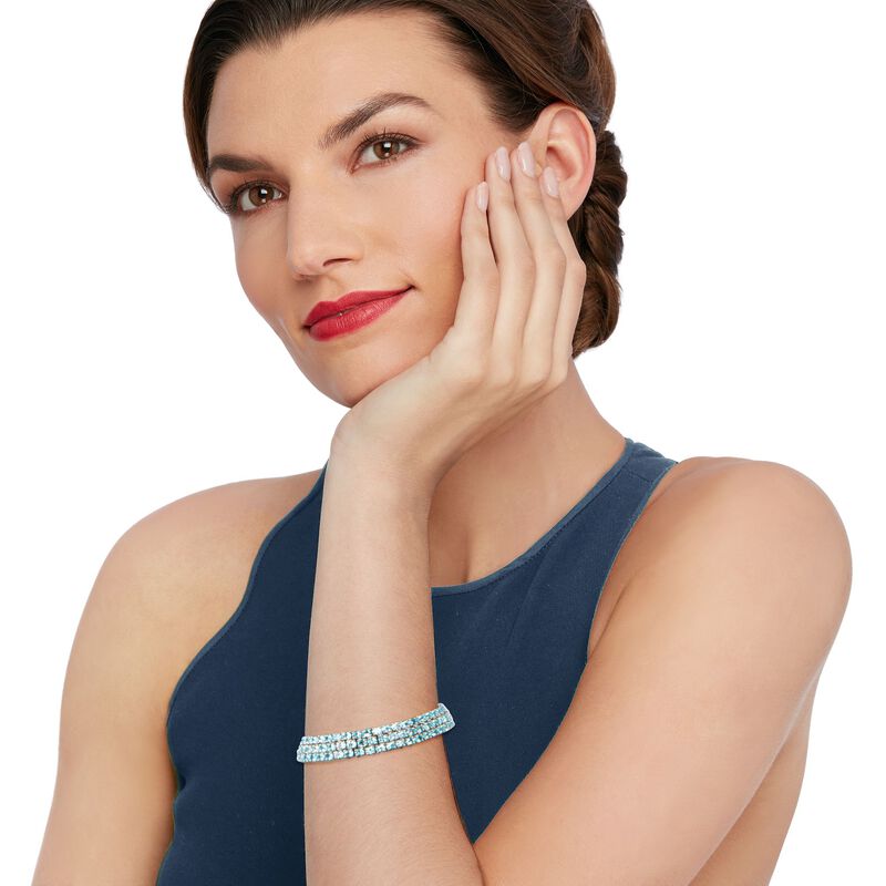 25.00 ct. t.w. Sky Blue Topaz Three-Row Bracelet in Sterling Silver image number 1