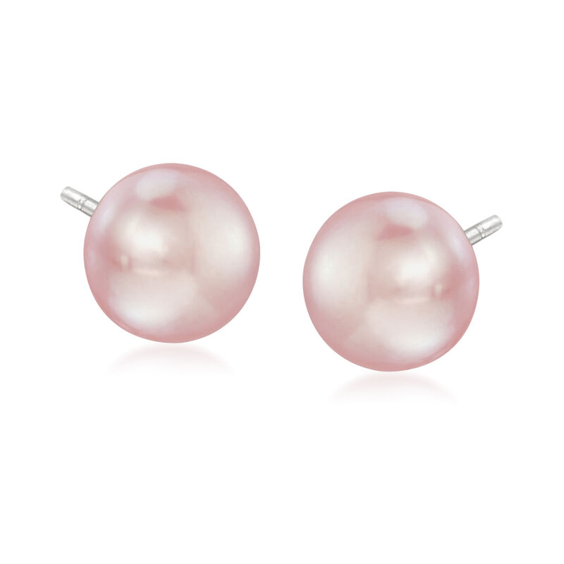 8-8.5mm Multicolored Cultured Pearl Jewelry Set: Eight Pairs of Stud Earrings with Sterling Silver  image number 7