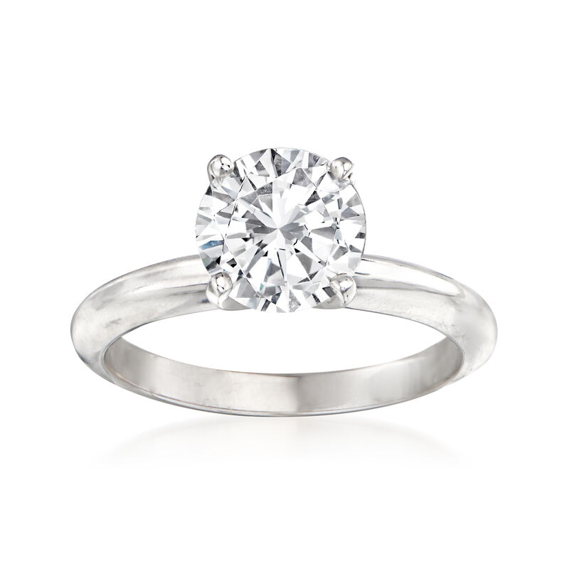 1.72 Carat Certified Diamond Engagement Ring in 14kt White Gold. Size 6 image number 0