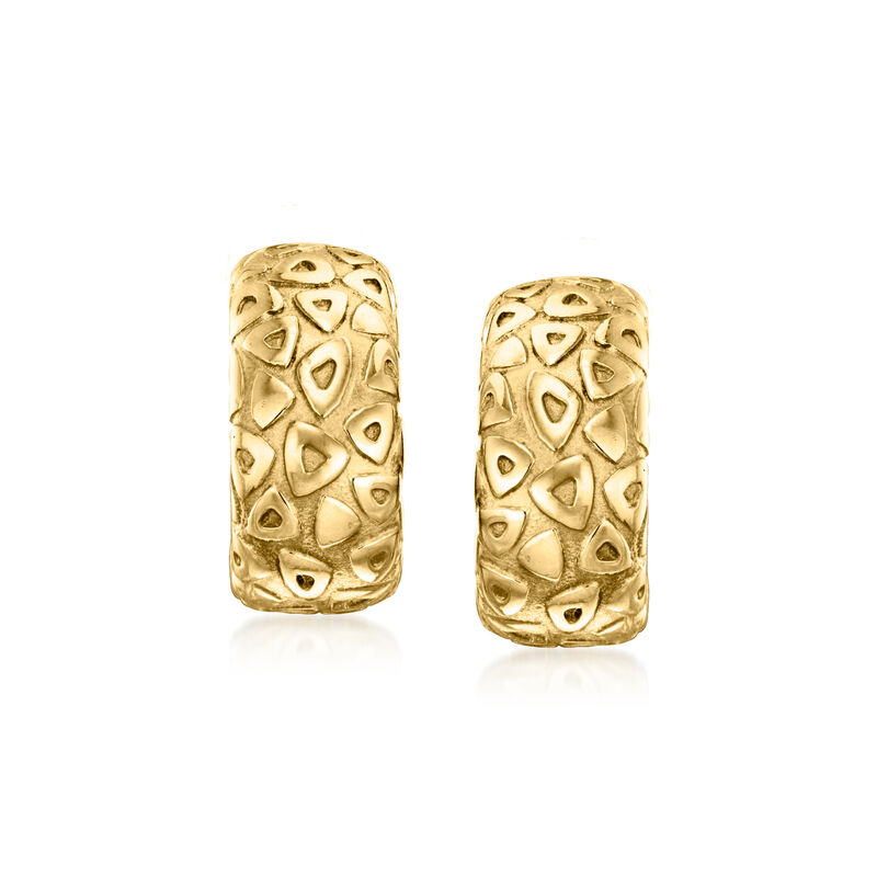 C. 1980 Vintage Chaumet 18kt Yellow Gold Curved Earrings image number 0