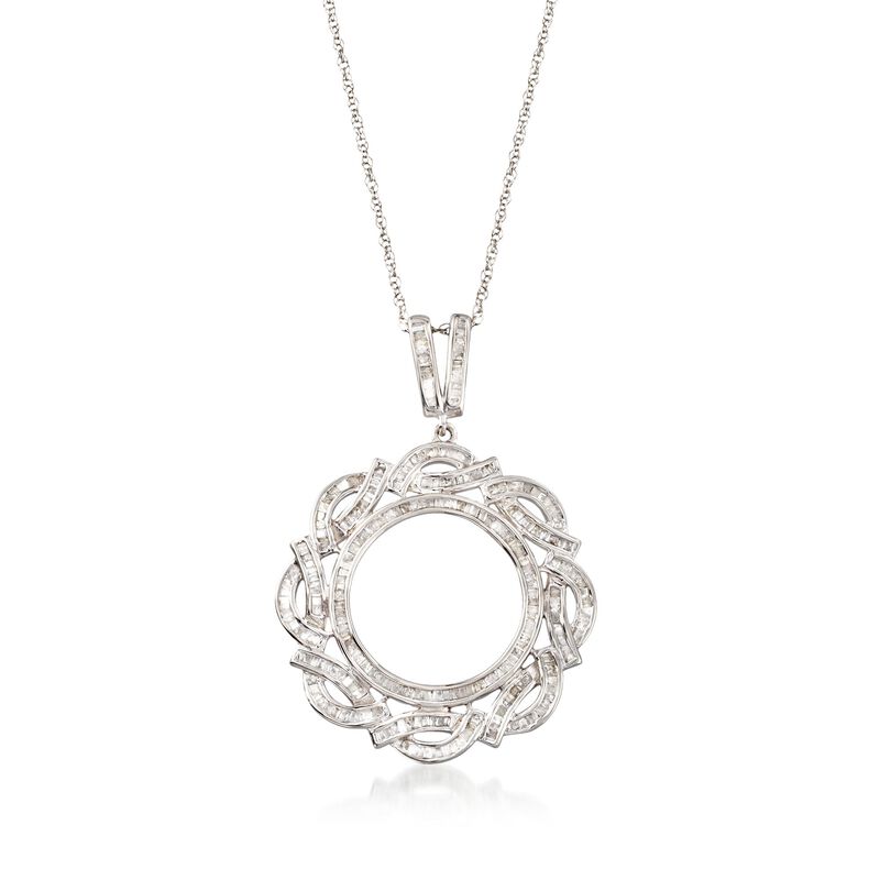 1.00 ct. t.w. Diamond Open Circle Swirl Pendant Necklace in Sterling Silver image number 0