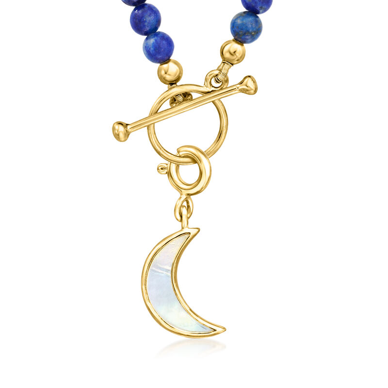 Mother-of-Pearl Moon Charm in 18kt Gold Over Sterling  image number 2