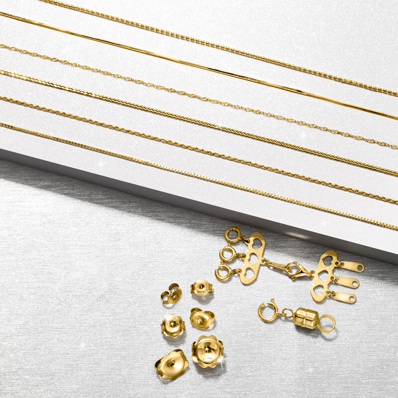 .7mm 14kt Yellow Gold Adjustable Box-Chain Necklace image number 3
