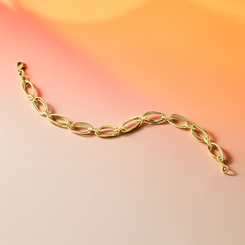 Italian 18kt Yellow Gold Double-Oval Link Bracelet image number 4