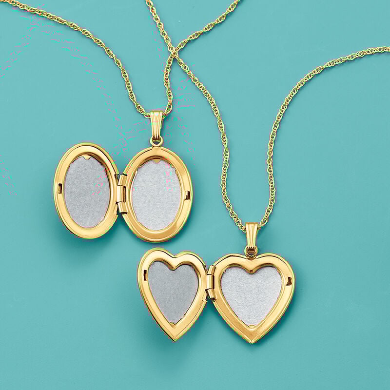 3d Rose Locket Pendant Necklace in 14kt Yellow Gold image number 3