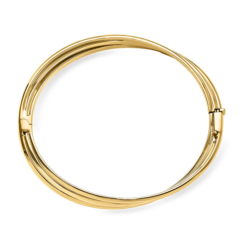 Italian 18kt Yellow Gold Three-Row Bangle Bracelet. 7" image number 1